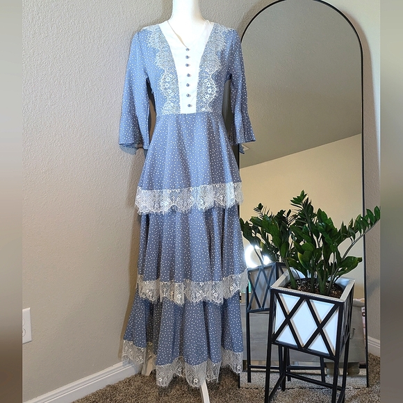 SHEIN Dresses & Skirts - Blue and White Ruffle Maxi Dress
